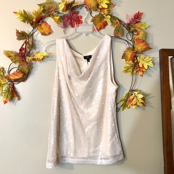 Talbots Tops - Talbots | NWT Cream Sequin Surplus Neck Tank XLP